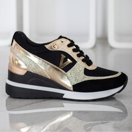 Vinceza Vincez Wedge tornacipő fekete sárga 2
