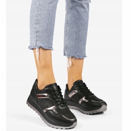 Fekete ökobőr sportcipők 2019-447 2