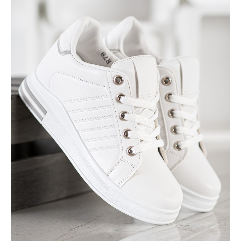 SHELOVET Fehér ék cipők 2