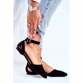 SEA Női fekete lapos balerinák övvel Allison Spitz -szel 1