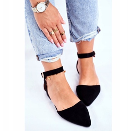 SEA Női fekete lapos balerinák övvel Allison Spitz -szel 2