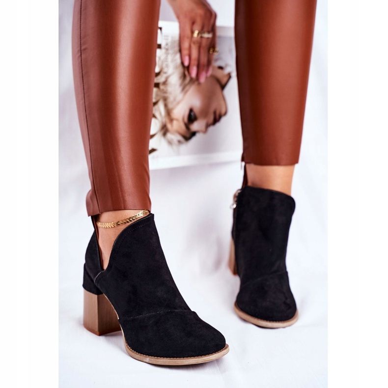 MSMG Női csizma a sarkán Fekete Meliori vágás 1