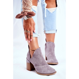 MSMG Női csizma sarkú szürke Meliori szabással 1