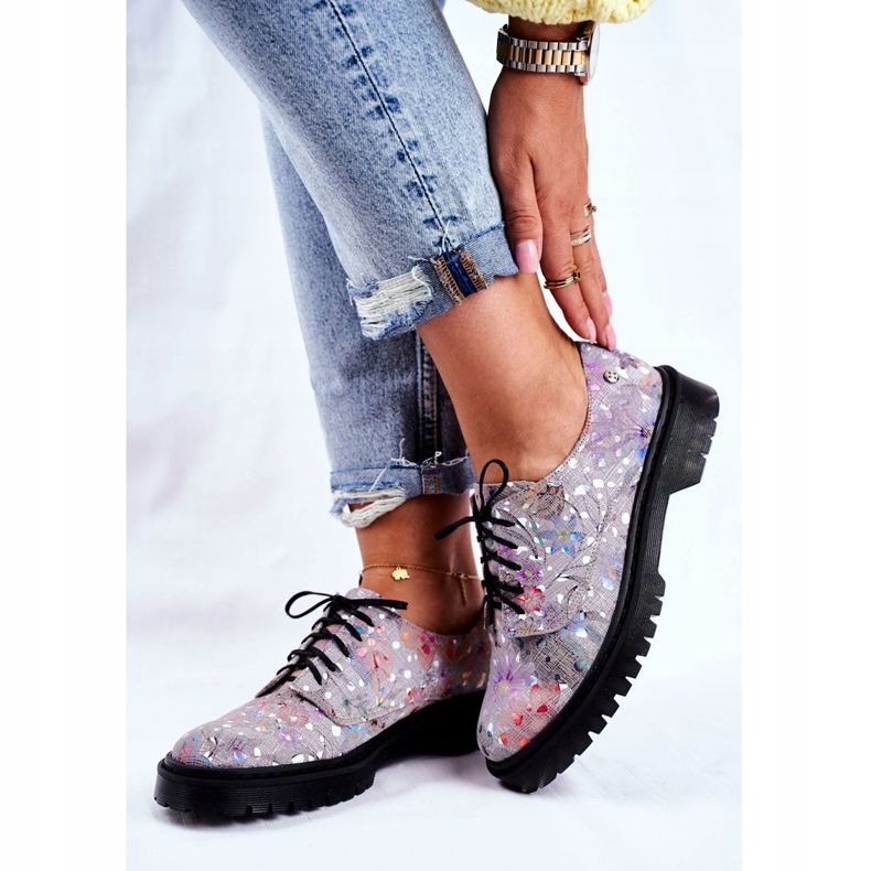 Női Brogues Oxfords szürke bőr Maciejka 04087-13 sokszínű 2 Női Brogues Oxfords szürke bőr Maciejka 04087-13 sokszínű 2