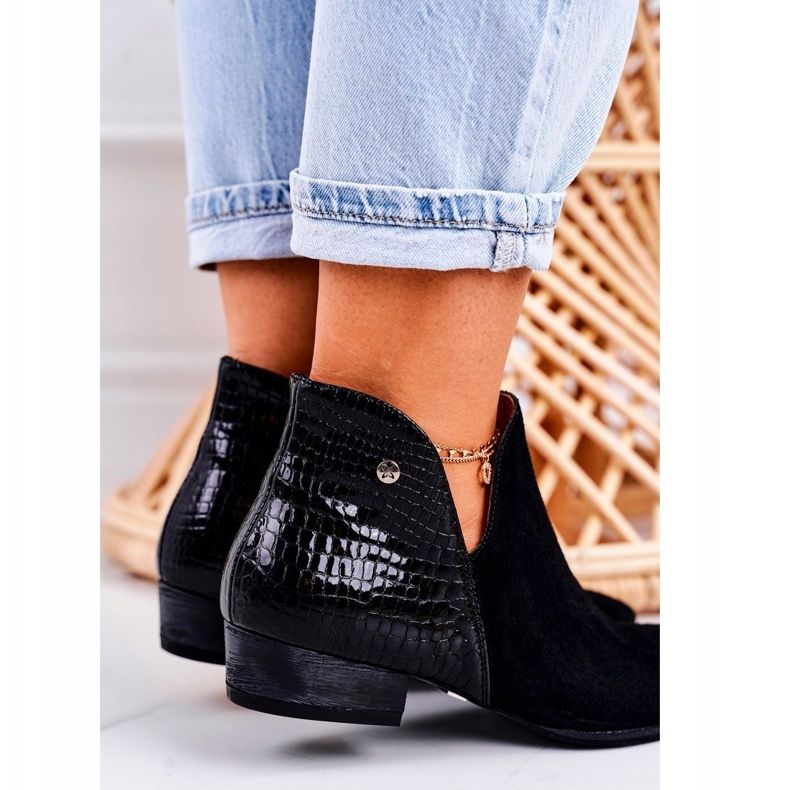 Női csizma Maciejka bőr fekete kígyó 04091-72 2