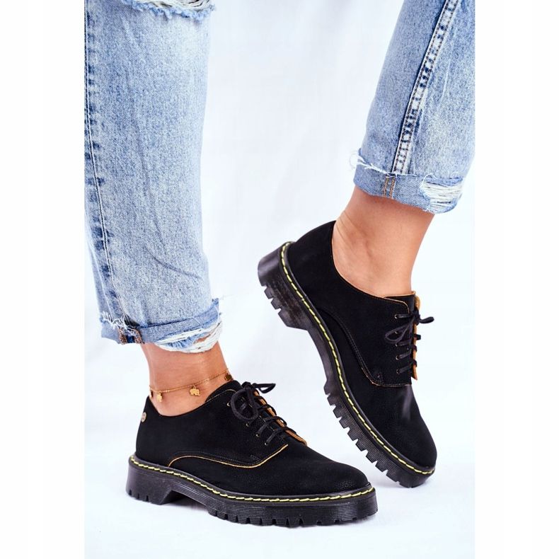Női Brogues Oxfords Bőr Fekete Maciejka 04087-01 2