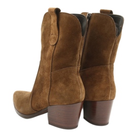 Gamis 4009 velúr bőr cowboy csizma barna 3