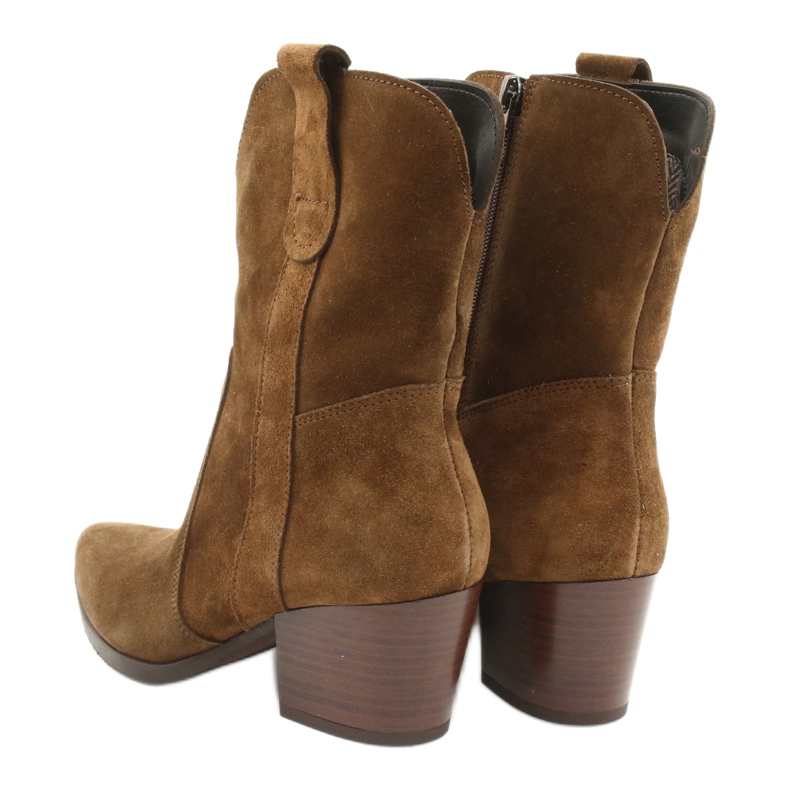 Gamis 4009 velúr bőr cowboy csizma barna 3