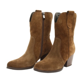 Gamis 4009 velúr bőr cowboy csizma barna 2
