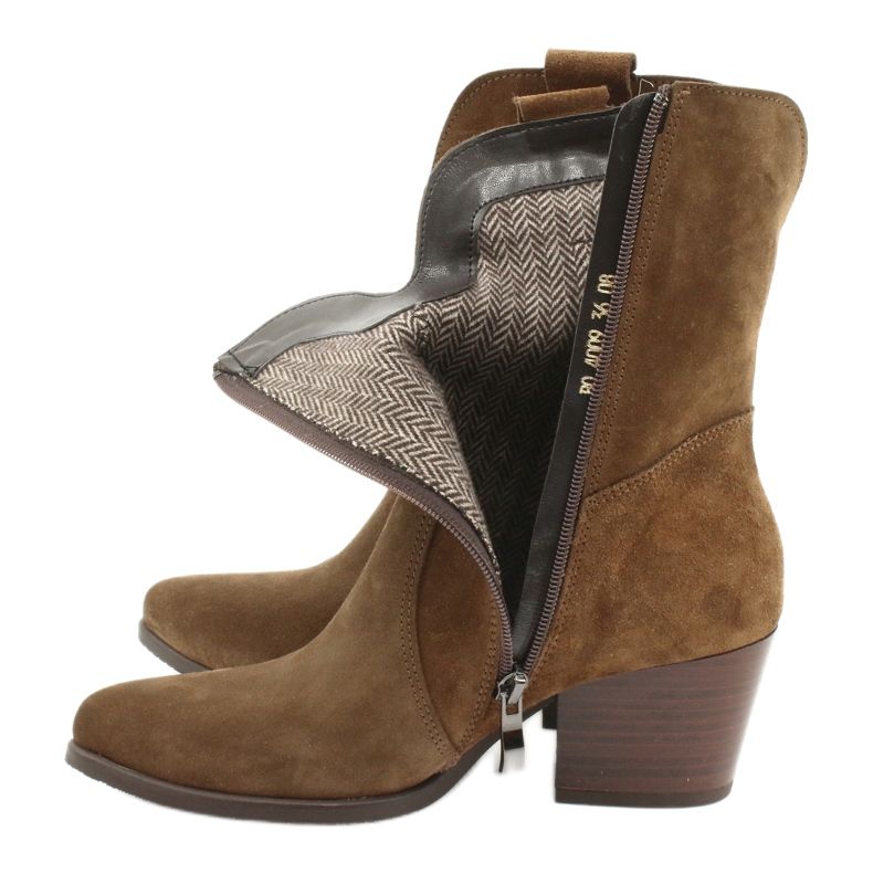 Gamis 4009 velúr bőr cowboy csizma barna 4