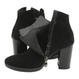 Gamis Bőr velúr bokacsizma 4018 fekete 4