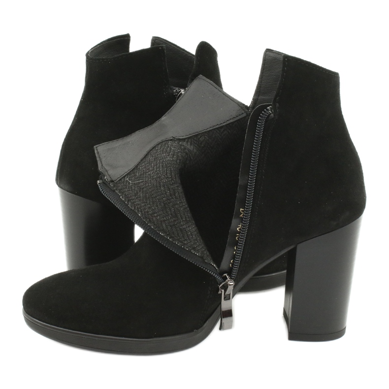 Gamis Bőr velúr bokacsizma 4018 fekete 4