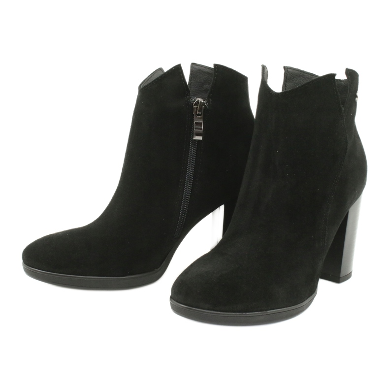 Gamis Bőr velúr bokacsizma 4018 fekete 2