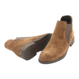 Gamis Velúr bebújós bokacsizma 4036 barna 3