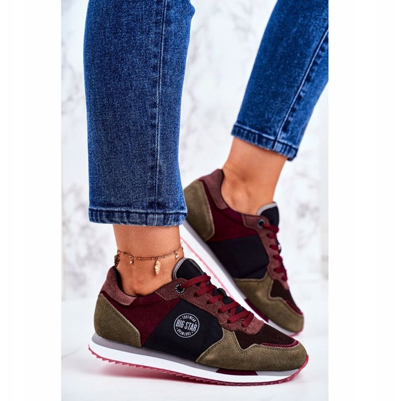 Ifjúsági sport Big Star Grey és Claret GG274459 piros szürke 2