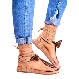 Lu Boo Női barna kötött szandál japán Mara 2