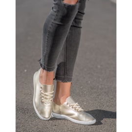 SHELOVET Arany cipők Eco bőrrel aranysárga 1