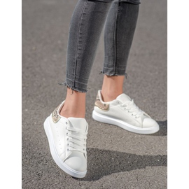 SHELOVET Kényelmes fehér cipők 4