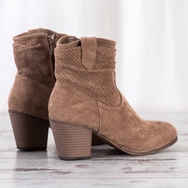 Bestelle Klasszikus áttört cowboy csizma bézs 2