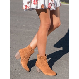 Bestelle Klasszikus áttört cowboy csizma barna 1