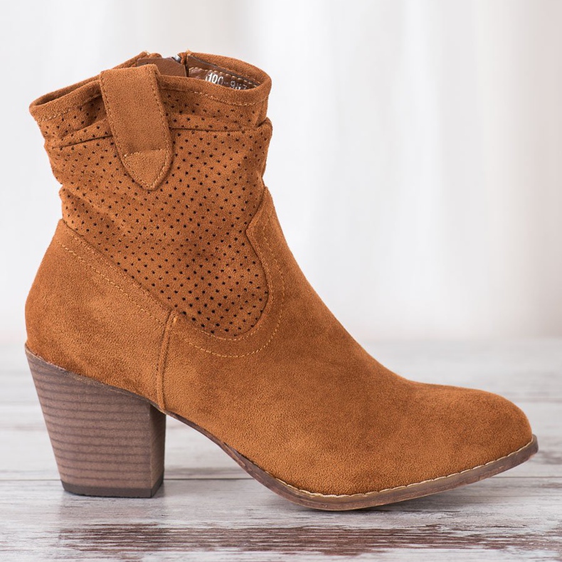 Bestelle Klasszikus áttört cowboy csizma barna 2