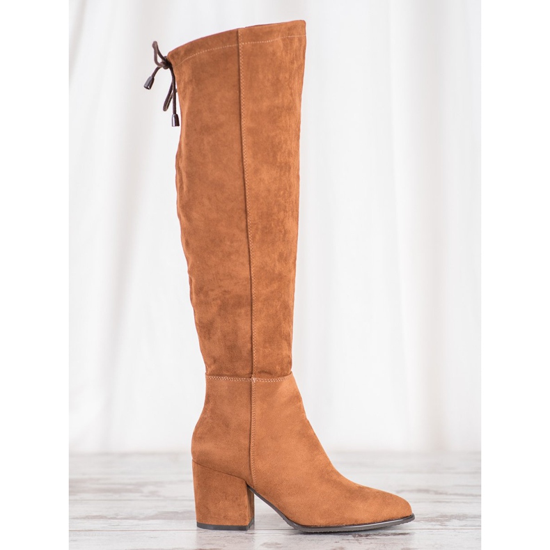 VINCEZA velúr csizma barna 2