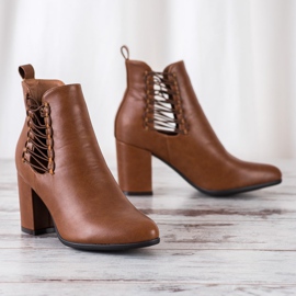 VINCEZA kivágott csizma barna 1