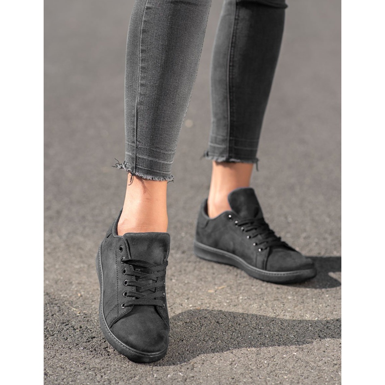 SHELOVET Fekete velúr cipők 2