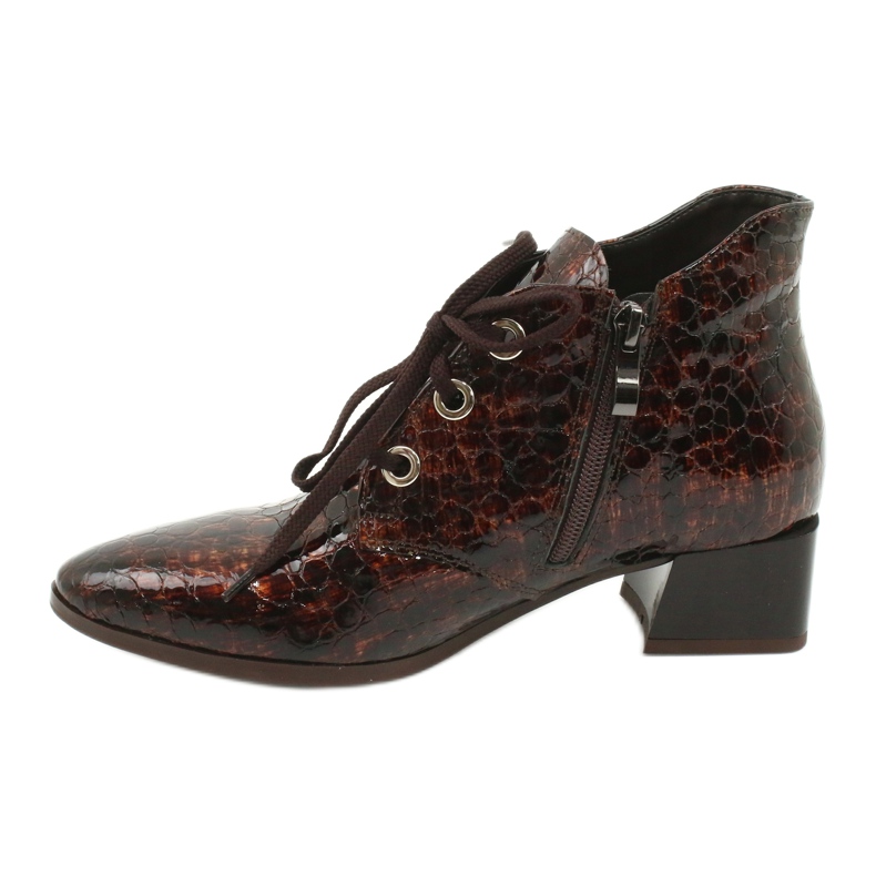 Gamis Lakkozott kígyóbőr csizma 4055 barna 1