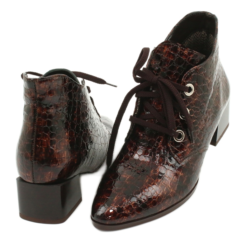 Gamis Lakkozott kígyóbőr csizma 4055 barna 3