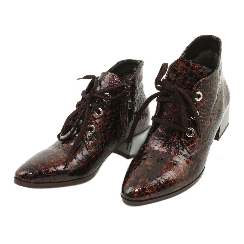 Gamis Lakkozott kígyóbőr csizma 4055 barna 2