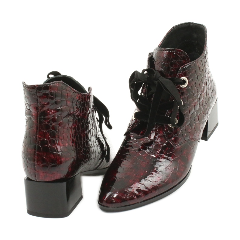 Gamis Lakkozott kígyóbőr csizma 4055 fekete piros 3