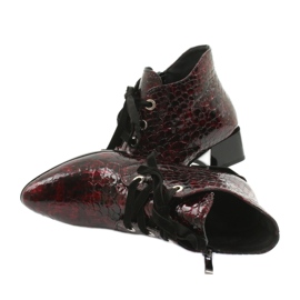 Gamis Lakkozott kígyóbőr csizma 4055 fekete piros 4