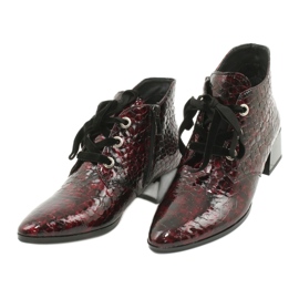 Gamis Lakkozott kígyóbőr csizma 4055 fekete piros 2