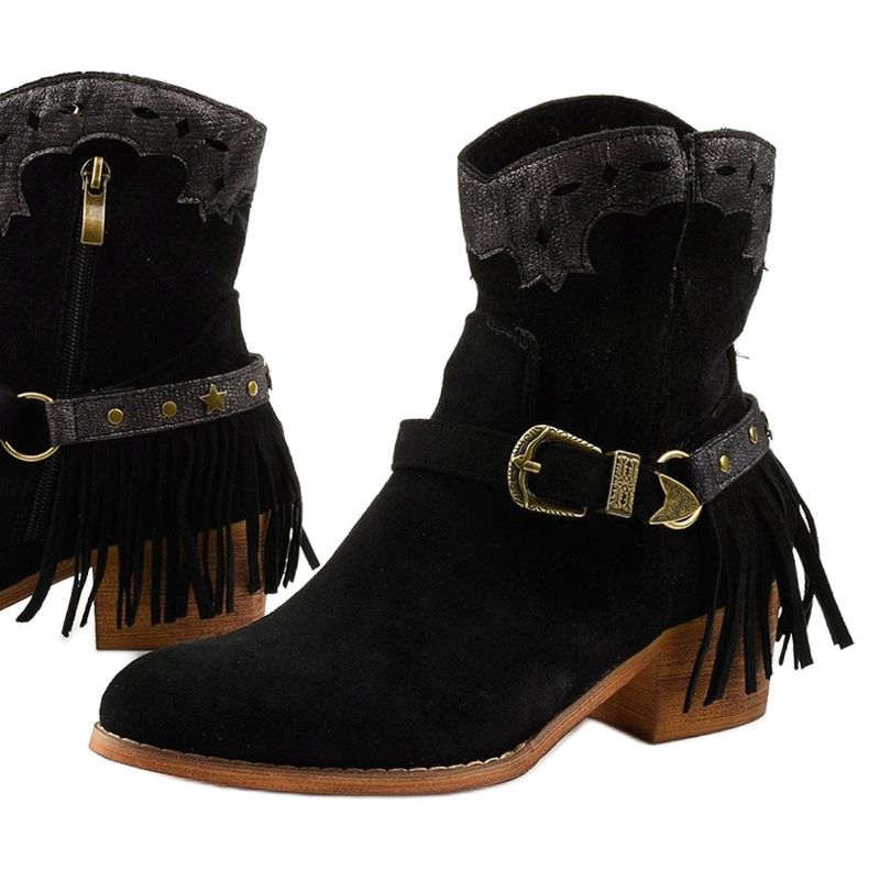 Fekete velúr bokacsizma Generational csillaggal 1