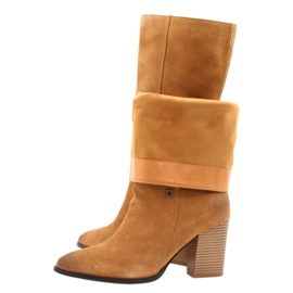 Velúr cowboycsizma Big Star GG274345 Teve barna sárga 4