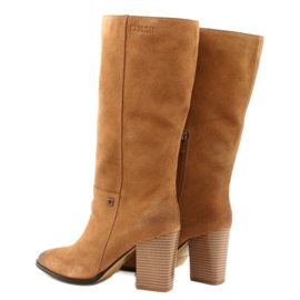 Velúr cowboycsizma Big Star GG274345 Teve barna sárga 3