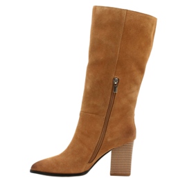 Velúr cowboycsizma Big Star GG274345 Teve barna sárga 1