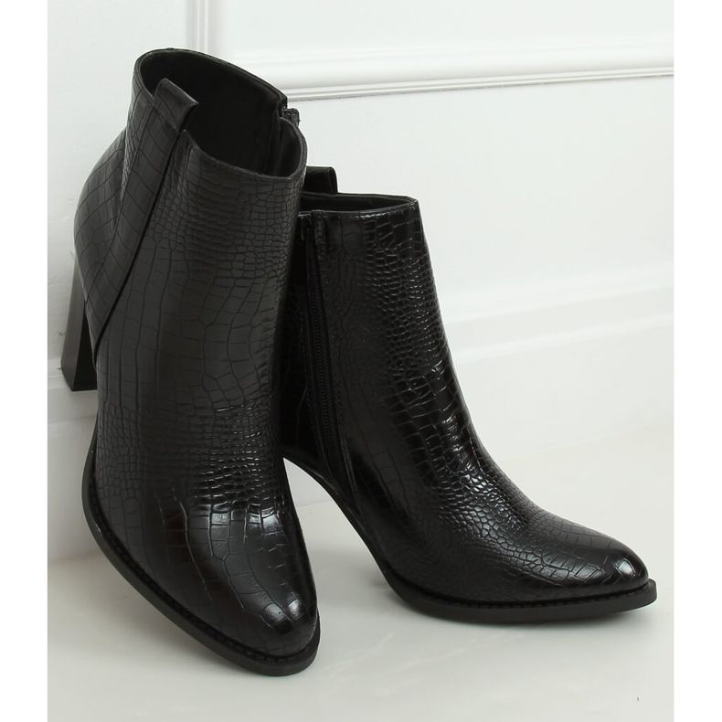 Fekete Kígyóbőr magas sarkú cipő UK10 Fekete 1