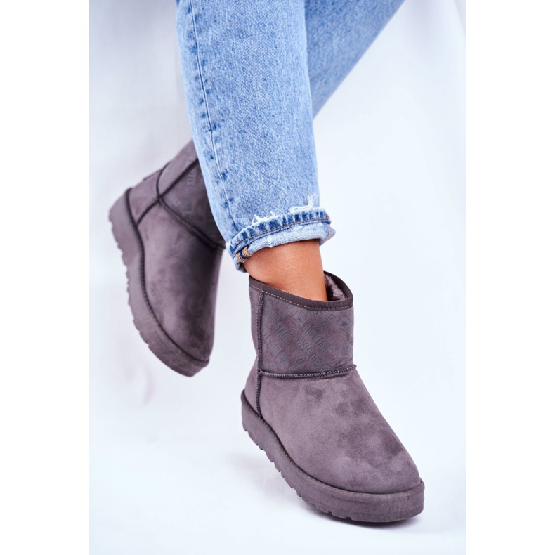 Női szürke meleg hócsizma Big Star GG274558 2