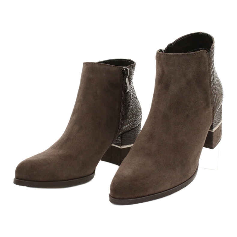 Gamis Női elegáns velúr csizma 4005 barna 2