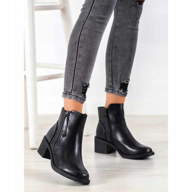 Small Swan Klasszikus cipő cipzárral fekete 1 Small Swan Klasszikus cipő cipzárral fekete 1