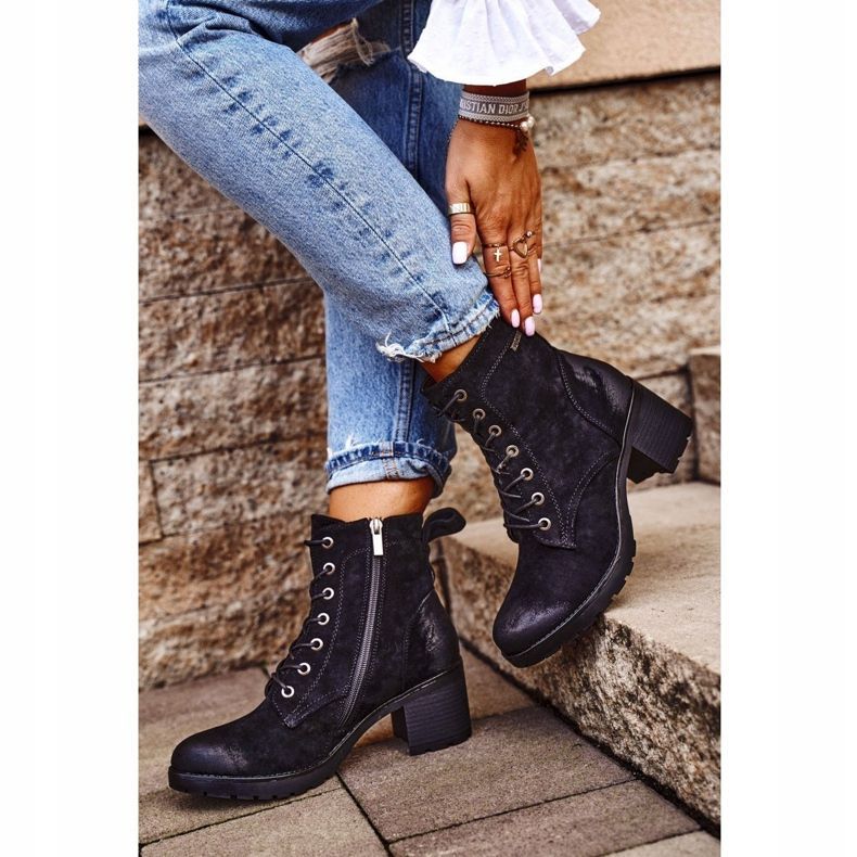 Vinceza Női fekete meleg csizma sarkon Vertigo 1