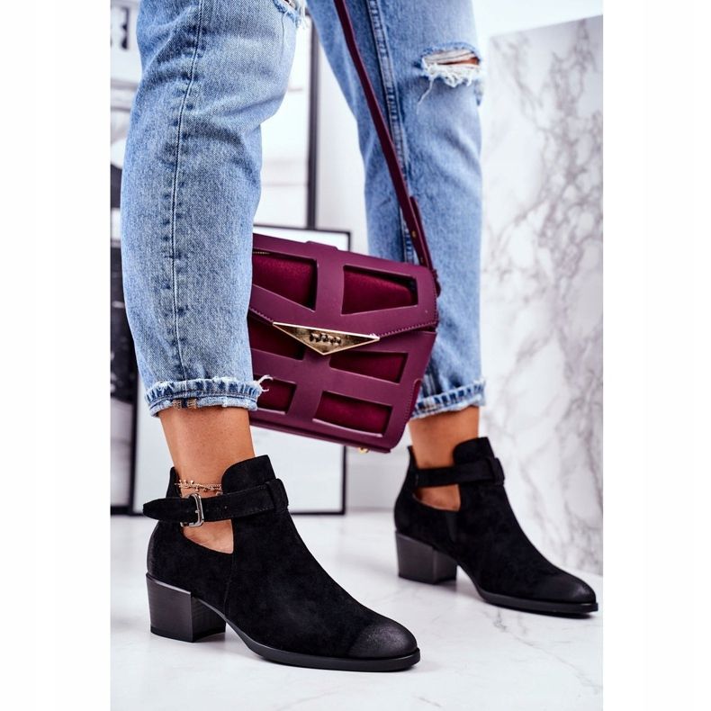 Vinceza Női csizma magas sarkú, kivágással Fekete Szicília 1