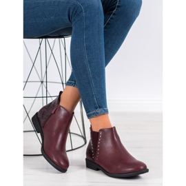 Small Swan Burgundi Snake Print csizma piros 1