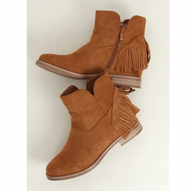 Boho teve stílusú csizma 1515 Camel barna 1