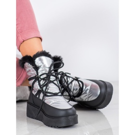 Bella Paris Divatos hócsizma ezüst szürke 1 Bella Paris Divatos hócsizma ezüst szürke 1