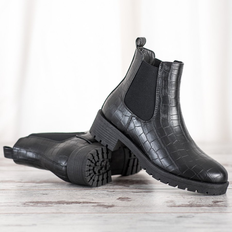 Bella Paris Csúsztatható Chelsea csizma fekete 1