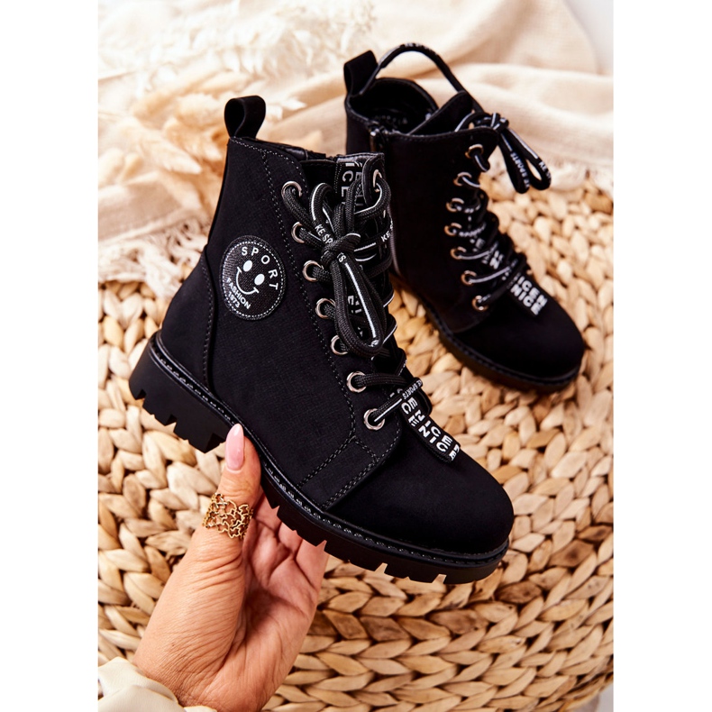 Vinceza Gyermekcsizma Munkások Fekete Mini Aspen 2