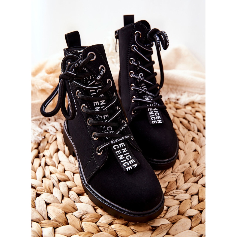 Vinceza Gyermekcsizma Munkások Fekete Mini Aspen 1